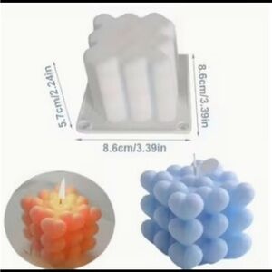 Bubble Candle Mold - White and Blue